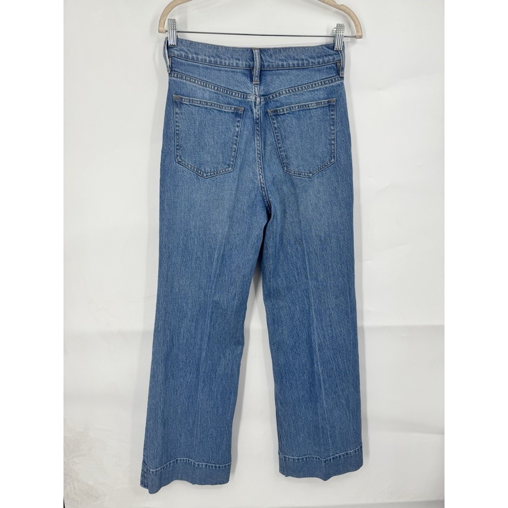 J. Crew Wide Leg High Rise Trouser Jean Women 28 Medium Blue Wash Preppy Boho - Picture 2 of 8